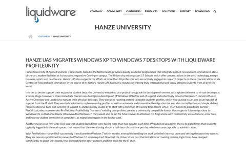 Hanze University - Liquidware Customer