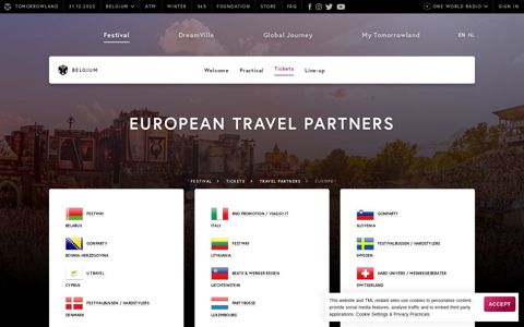 Europe - Travel Partners - Tickets - Festival - Tomorrowland