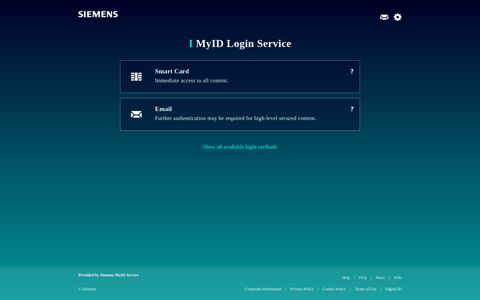 MyID Employee Login - Siemens Innovation Ecosystem