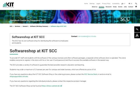 KIT - SCC - Services - General - Software (SW shop, licenses ...