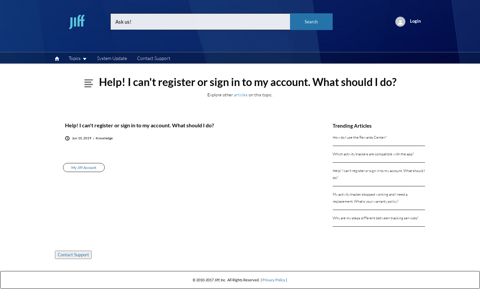 Help! I can't register or sign in to my account. What ... - Jiff Help