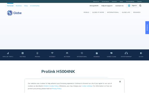 Prolink H5004NK Modem Configuration Guide | Help ... - Globe