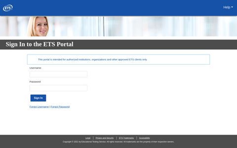 ETS Portal - Login