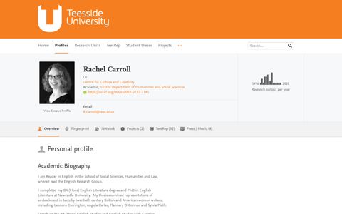 Rachel Carroll — Teesside University's Research Portal
