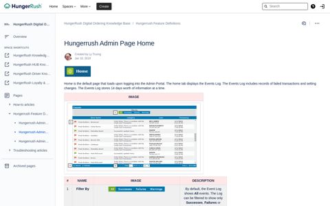 Hungerrush Admin Page Home - Atlassian