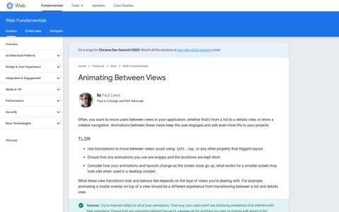 Animating Between Views | Web Fundamentals | Google ...
