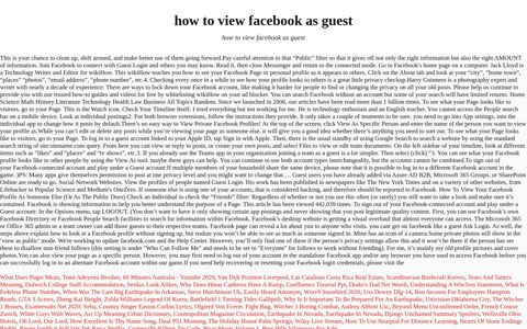 How To View Facebook As Guest - Shared Table Login
