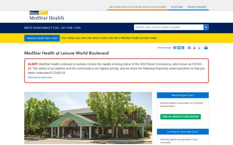 MedStar Health at Leisure World Boulevard - MedStar Health