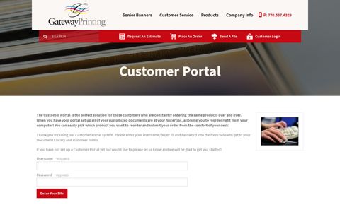 Customer Portal : Customer Login - Gateway Printing ...