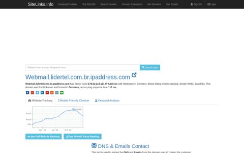 Webmail.lidertel.com.br.ipaddress.com - SiteLinks.Info
