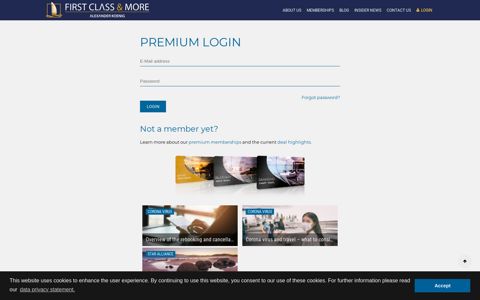 Premium Login - First Class & More