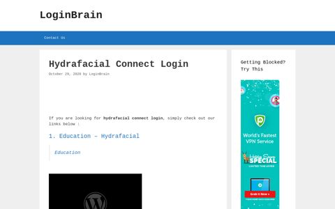 HydraFacial Connect Login - LoginBrain