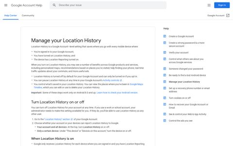 Manage your Location History - Google Account Help