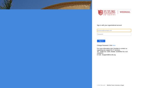 Webmail Future University - Sign In