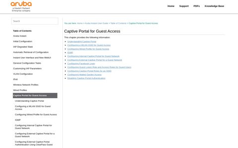 Captive Portal for Guest Access - Aruba Networks