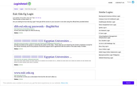 Eulc Edu Eg Login dlib.eul.edu.eg passwords - BugMeNot ...