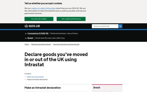 Declare goods you've moved in or out of the UK using Intrastat ...