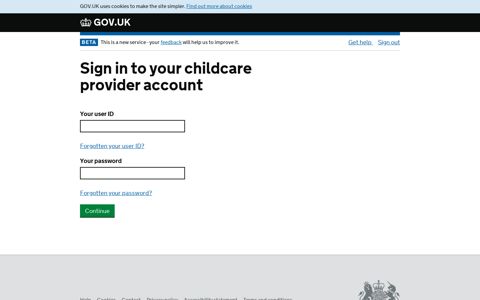 Childcare service | Sign in to your childcare provider account