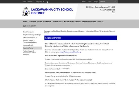 Student Portal - Lackawanna City School District