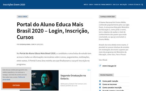 Portal do Aluno Educa Mais Brasil 2020 - Login, Inscrição ...