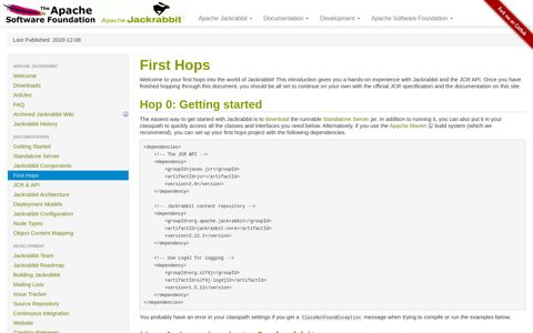 First Hops - Apache Jackrabbit
