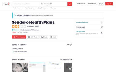 Sendero Health Plans - 52 Reviews - Health Insurance Offices ...
