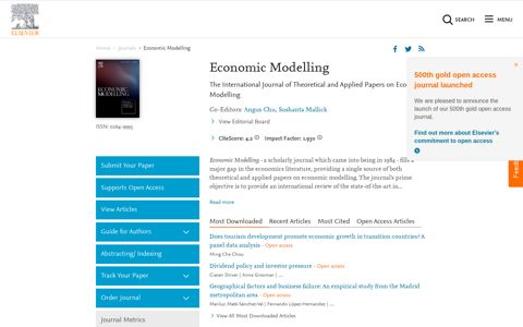 Economic Modelling - Journal - Elsevier