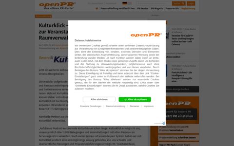 Kulturklick – das neue Produkt von ReserviX zur ... - openPR