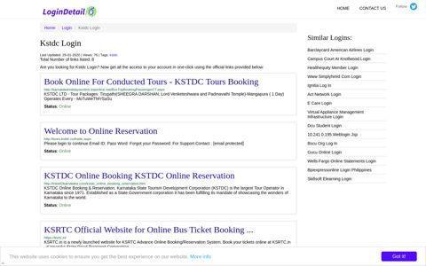 Kstdc Login Book Online For Conducted Tours - KSTDC Tours ...