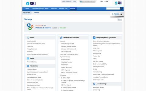 Sitemap - State Bank of India - Personal Banking