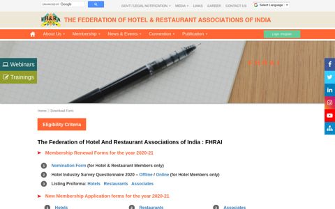 Forms Download - FHRAI-THE FEDERATION OF HOTEL ...