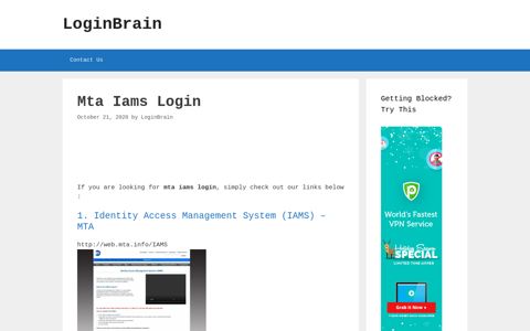 Mta Iams - Identity Access Management System (Iams) - Mta