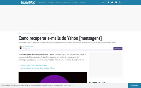 Como recuperar e-mails do Yahoo [mensagens] | Internet ...