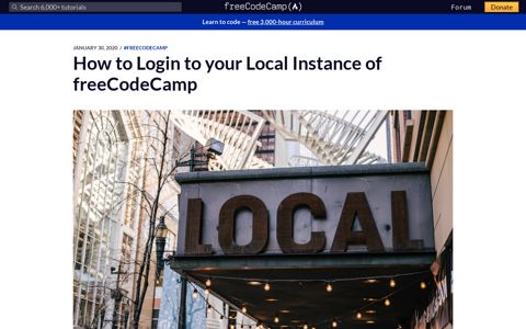 How to Login to your Local Instance of freeCodeCamp