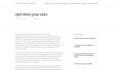 eight eleven group salary - The United Church of Broomfield