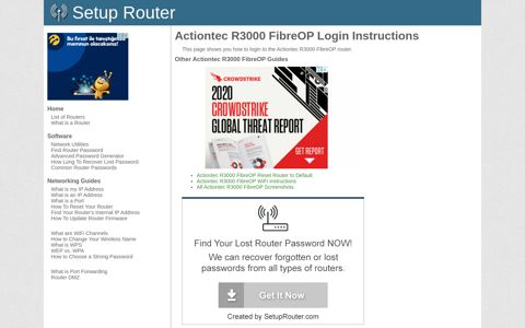 How to Login to the Actiontec R3000 FibreOP - SetupRouter