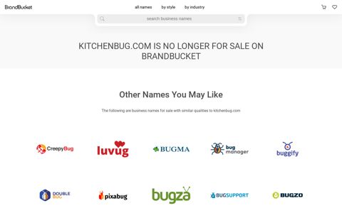 Kitchenbug.com is For Sale | BrandBucket