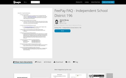 FeePay FAQ - Independent School District 196