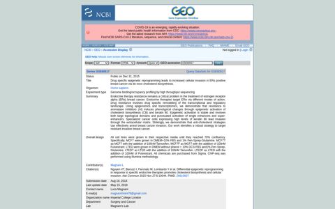 GEO Accession viewer - NIH