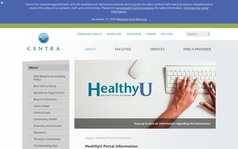 HealthyU Portal Information | Centra Health - Central Virginia's ...