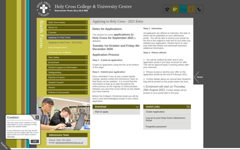 Applying to Holy Cross for 2021 Entry | Holy Cross Sixth Form ...
