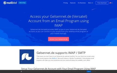 Access your Gelsennet.de (Versatel) email with IMAP ...