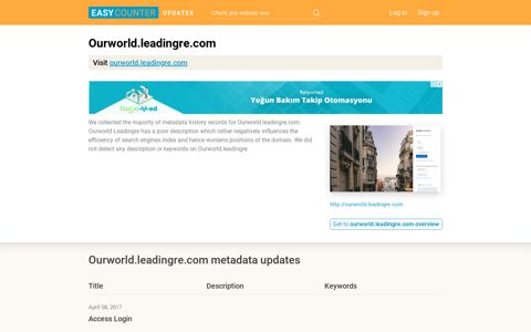 Ourworld Leadingre (Ourworld.leadingre.com) - Access Login