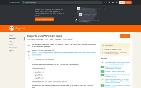 Magento 2 ADMIN login issue - Magento Stack Exchange