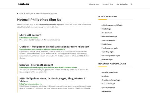 Hotmail Philippines Sign Up ❤️ One Click Access - iLoveLogin