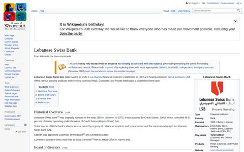 Lebanese Swiss Bank - Wikipedia