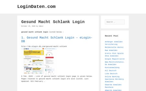 Gesund Macht Schlank Login - LoginDaten.com