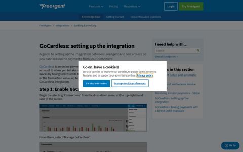 GoCardless: setting up the integration – FreeAgent