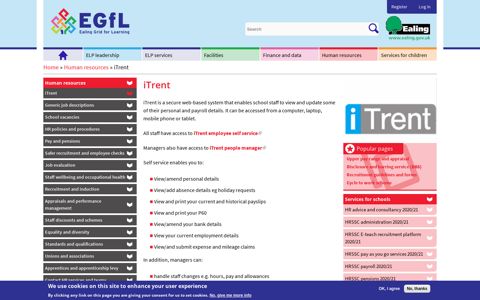 iTrent | Ealing Grid for Learning