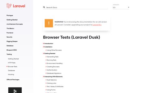 Browser Tests (Laravel Dusk) - Laravel - The PHP Framework ...